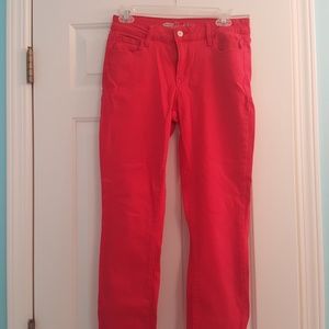 red skinny jeans